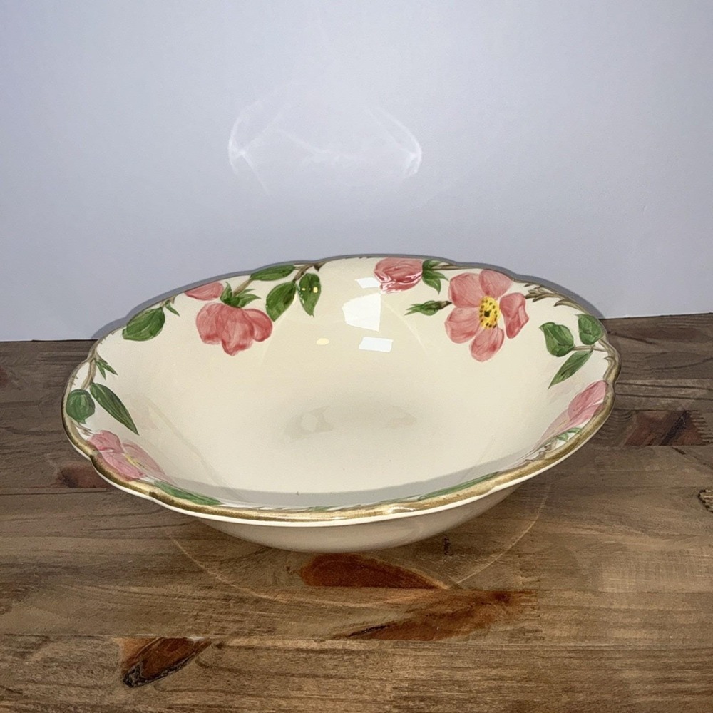 Franciscan Desert Rose Vegetable Serving Bowl Pink Roses USA 9" Vintage Pottery - Picture 3 of 7